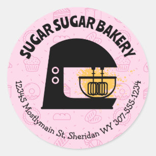 Retro mod stand mixer baking gift stickers pink