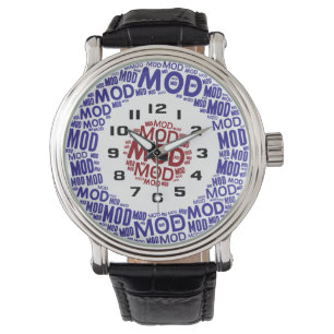 Retro Mod target word art Watch