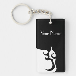 Retro Mod Woman Keychain