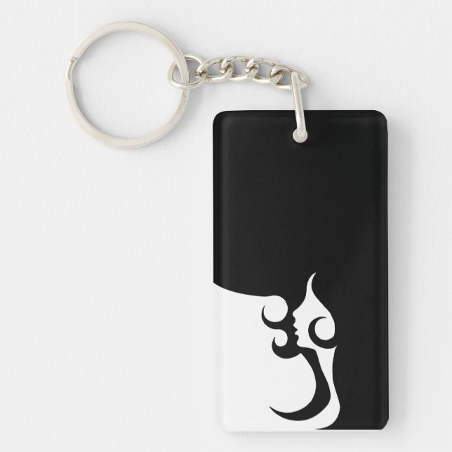 Retro Mod Woman Keychain (Front)