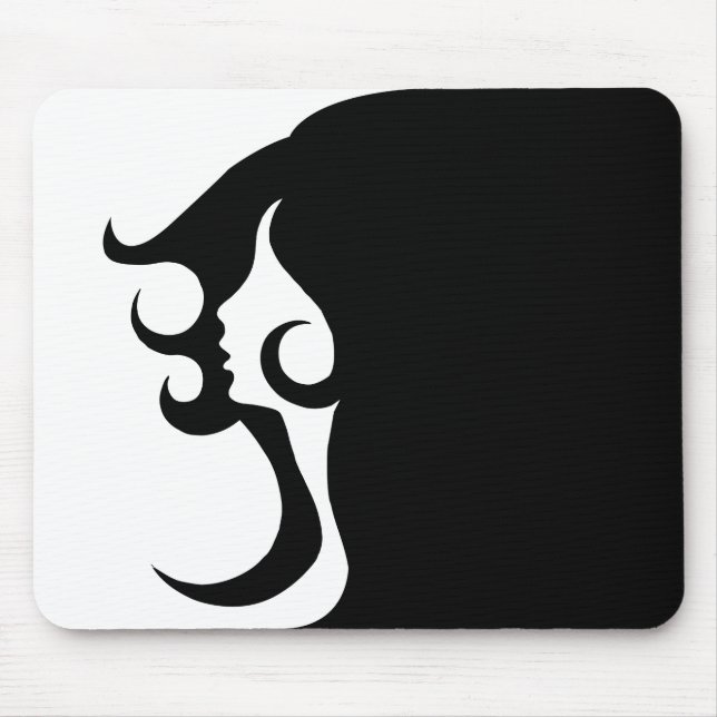 Retro Mod Woman Mouse Pad (Front)