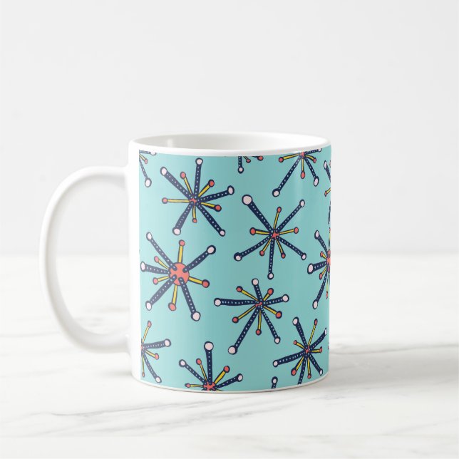 Retro Modern Abstract Biology Pattern Coffee Mug (Left)