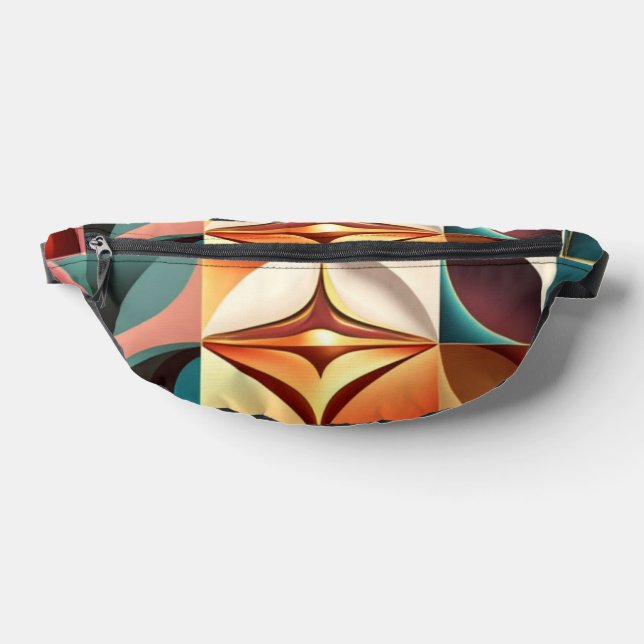 Retro Modern Abstract Squares Collection Fanny Pack (Lay Down)