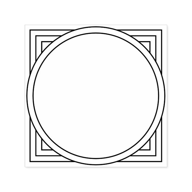 Retro-Modern Art Deco Inspired Geometric Frame Self-inking Stamp (Design)