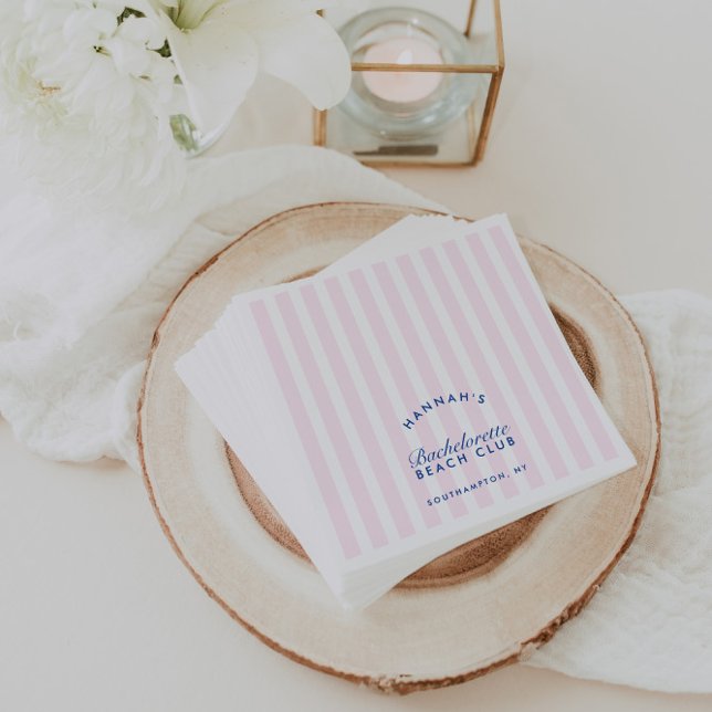 Retro Modern Bachelorette Pink Paper Napkins (Retro Modern Bachelorette Pink Paper Napkins)