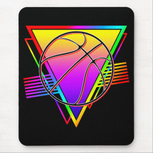 Retro Modern Basketball Ball Mouse Pad