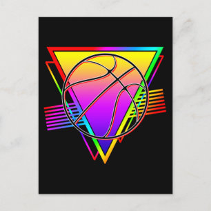 Retro Modern Basketball Ball Postcard
