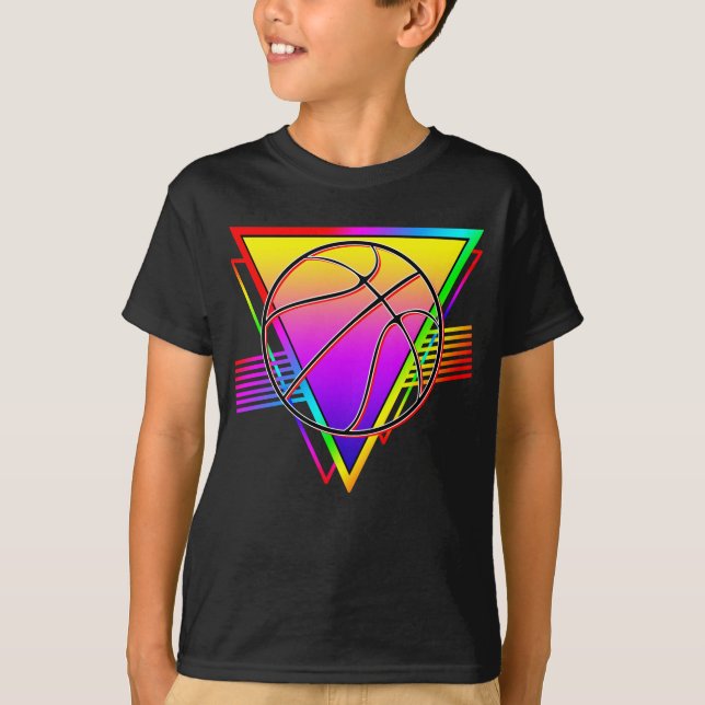 Retro Modern Basketball Ball T-Shirt (Front)