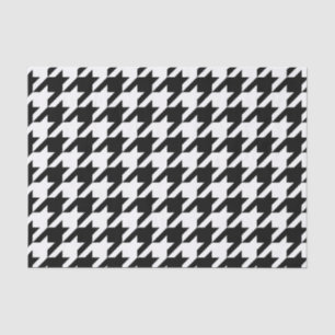 Retro Modern Black White Hounds-tooth Weaving Tissue Paper