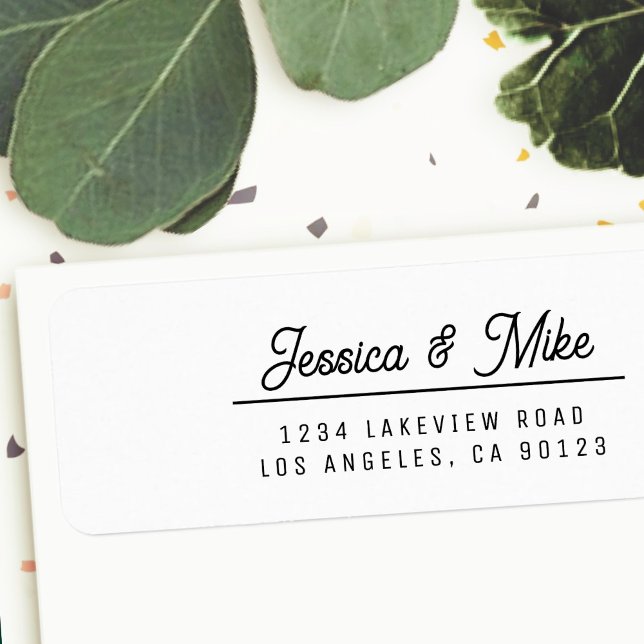 Retro-Modern Black & White Wedding Return Address (Creator Uploaded)