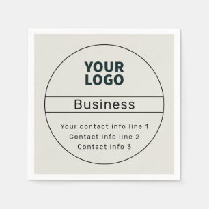 Retro-Modern Business or Brand Contact info Napkin