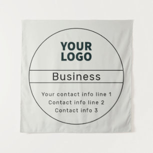 Retro-Modern Business or Brand Contact info Tapestry