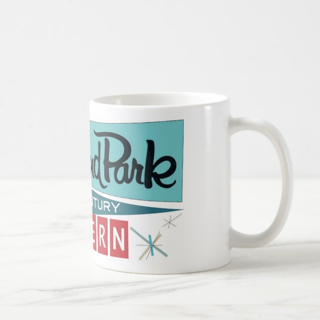 Retro Modern Celebration Mug - Bright White 11 oz (Right)