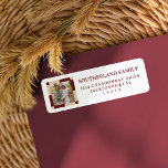 Retro Modern Chequered Pattern Family Photo<br><div class="desc">This holiday season, stand out with our Retro Modern Chequered Pattern Return Address Labels that perfectly blend vintage flair and contemporary style. Designed to complement your family’s holiday cards, these labels feature a sleek chequered pattern photo frame with space for your custom photo, bringing a personal and festive touch to...</div>