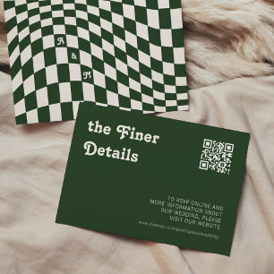 Retro Modern Chic Black Chequered Finer Details Enclosure Card