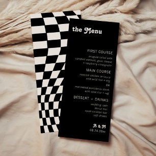 Retro Modern Chic Chequered Menu
