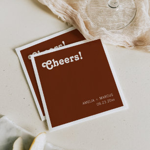 Retro Modern Chic Wedding Napkin