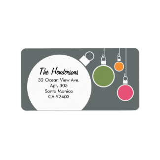 Retro Modern Christmas Return Address Label
