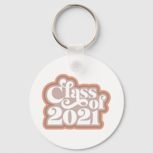 Retro Modern Class Of 2021  Keychain