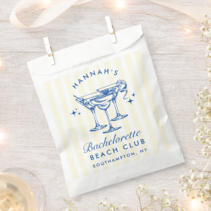 Retro Modern Cocktail Bachelorette Blue Favour Bag