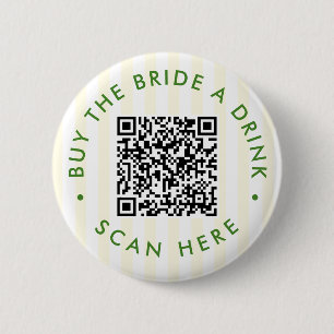 Retro Modern Cocktail Green Bachelorette 2 Inch Round Button