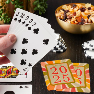 Retro Modern Colourful Class of 2025 Graduation Playing Cards