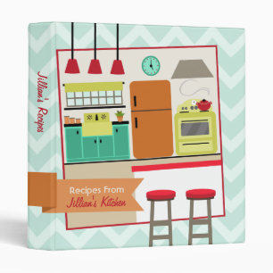 Retro Modern Colourful Kitchen Recipe Binder