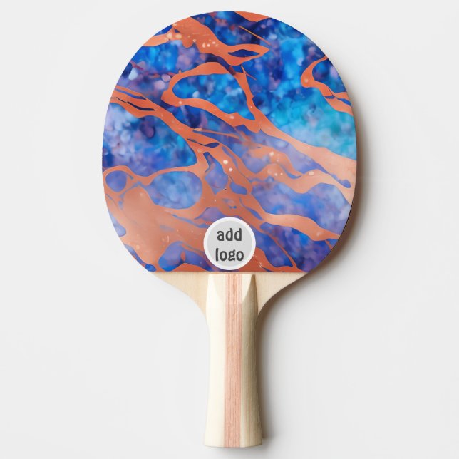  retro modern colourful logo simple  ping pong paddle (Front)