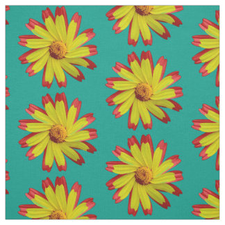Retro Modern Daisy Floral  Fabric