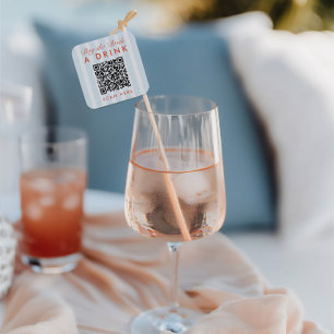 Retro Modern Dusty Blue Bachelorette QR Code Square Sticker