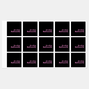 Retro-modern Editable Text Black & Pink