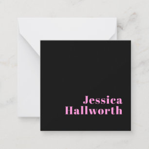 Retro-modern Editable Text   Black & Pink Card