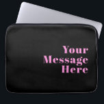 Retro-modern Editable Text | Black & Pink Laptop Sleeve<br><div class="desc">Stylish retro-modern text for a name or any other text,  edit as you like!</div>
