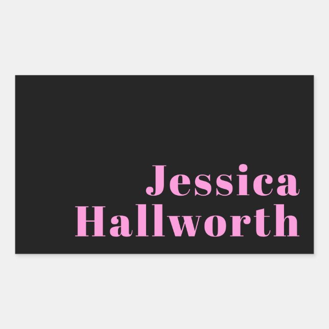 Retro-modern Editable Text | Black & Pink Sticker (Front)