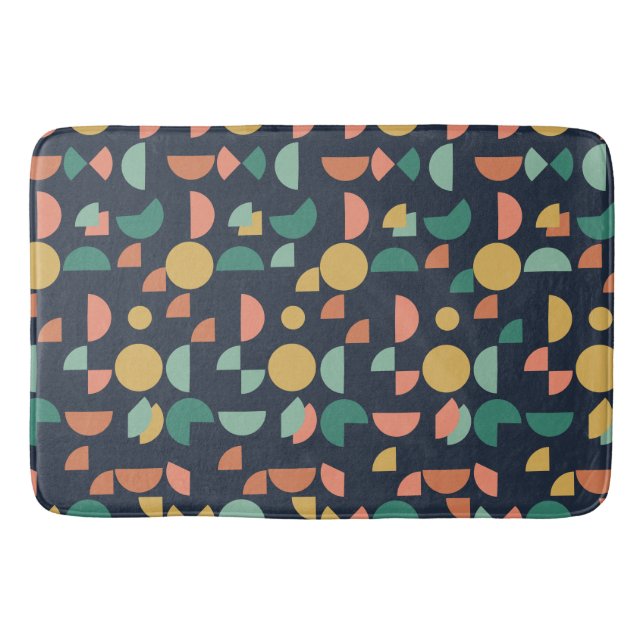 Retro Modern Elegant Geometric Tribal Bath Mat (Front)
