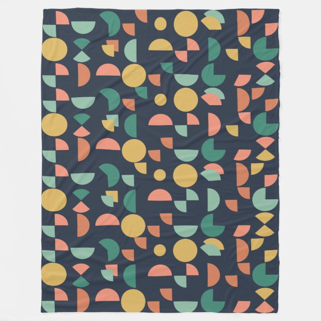 Retro Modern Elegant Geometric Tribal Fleece Blanket (Front)