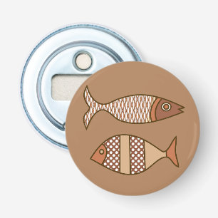 Retro Modern Fish, Tan, Beige and Light Brown Bottle Opener