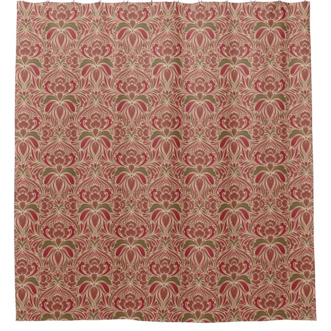 Retro Modern Floral in Red and Green (Front)