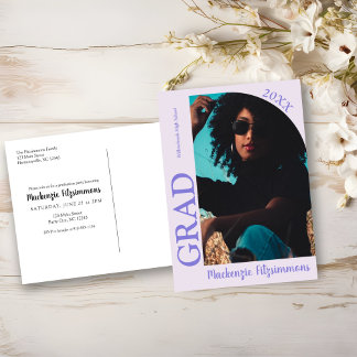 Retro Modern Graduation Invitation Postcard