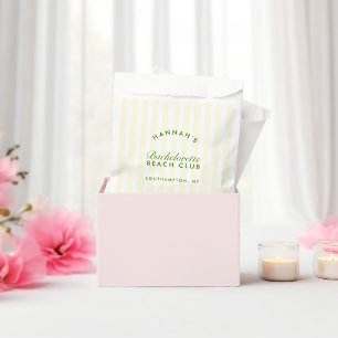 Retro Modern Green & Yellow Stripes Bachelorette Favour Bag