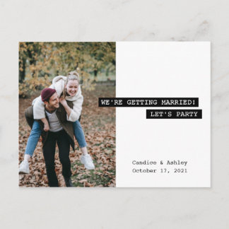 Retro Modern Label Maker Save the Date Photo Fun Postcard