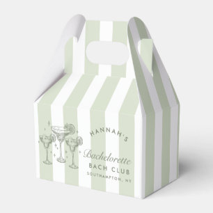 Retro Modern Margaritas and Matrimony Striped Bach Favor Box