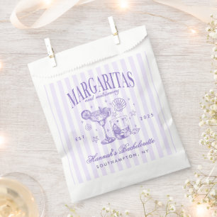 Retro Modern Margaritas and Matrimony Striped Bach Favour Bag