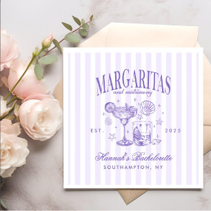 Retro Modern Margaritas and Matrimony Striped Bach Napkin