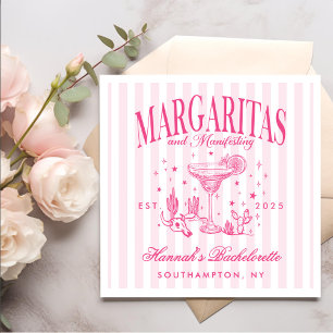 Retro Modern Margaritas and Matrimony Striped Bach Napkin