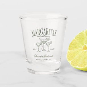 Retro Modern Margaritas and Matrimony Striped Bach Shot Glass