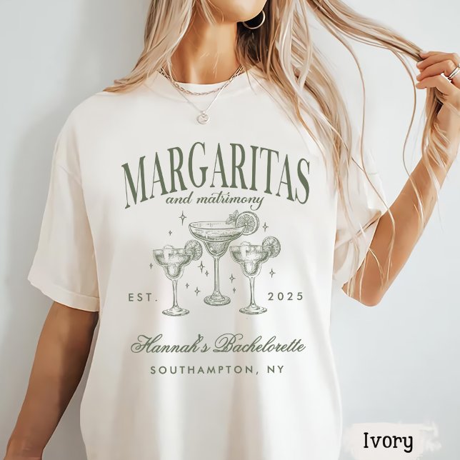 Retro Modern Margaritas and Matrimony Striped Bach T-Shirt (Creator Uploaded)