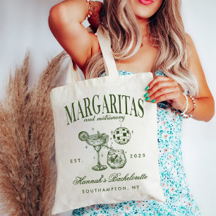 Retro Modern Margaritas and Matrimony Striped Bach Tote Bag