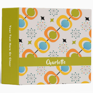 Retro Modern Mid Century Starburst Pattern Binder