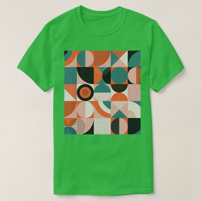 Retro Modern MidCentury Geometric Pattern T-Shirt (Design Front)